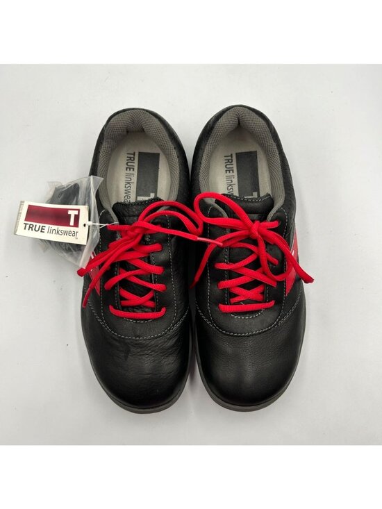 NWT True Linkswear Men\'s Black Leather Proto Lace-Up Golf Shoes Size 8.5 3569 main image 6